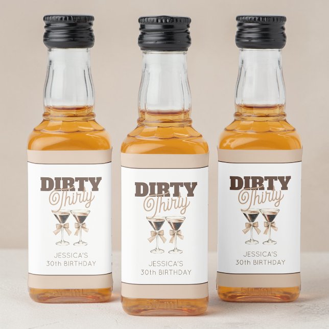 Suja 30 Partido aniversário de 30 anos Espresso Ma (Dirty Thirty Espresso Martini 30th Birthday Party Liquor Bottle Label)