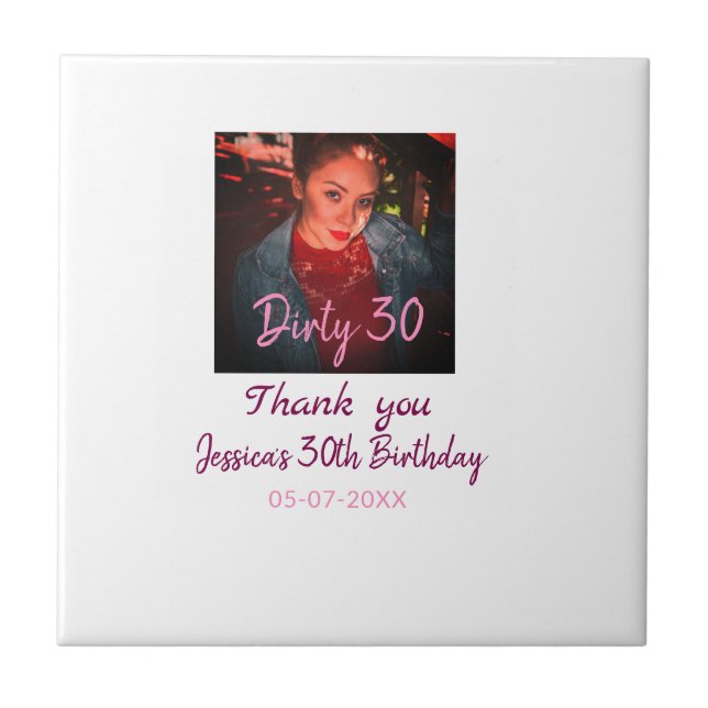 Sujo 30 Adição de Apelido de Aniversário pink data (Frente)