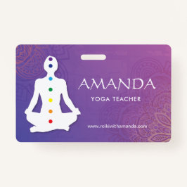 Sukhasna Pose Púrpura Mandala Chakra Crachá