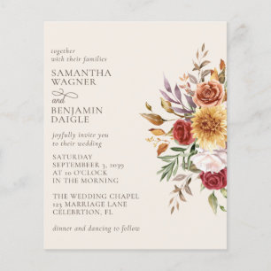 Sumário de Queda Floral Casamento de Marfim