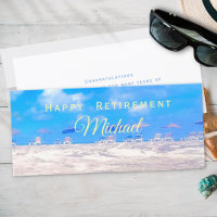 Summer Beach Blue White - Cartão de Reforma Feliz