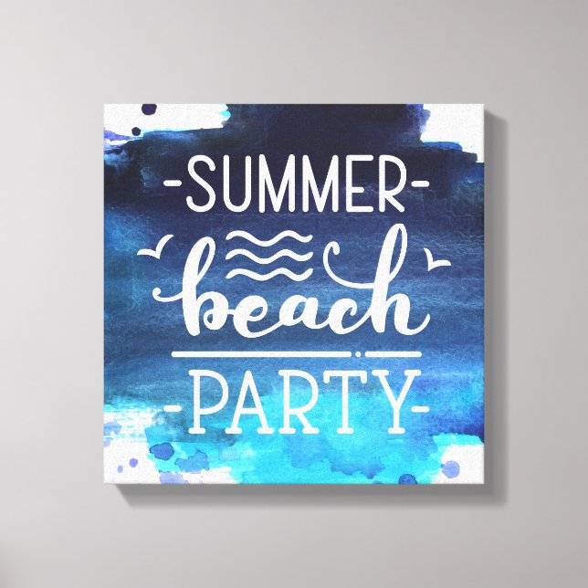 Summer Beach Party | Impressão de Canvas de Aquare (Frente)