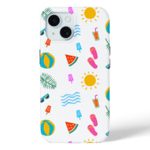 Summer Beach Pattern IPhone 15 Case