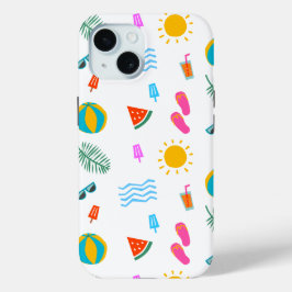 Summer Beach Pattern IPhone 15 Case