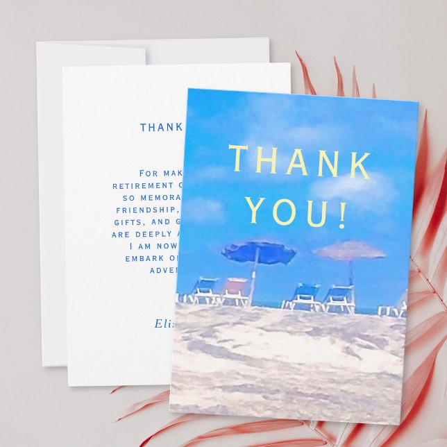 Summer Beach Retirement Party Thank You Card (Criador carregado)