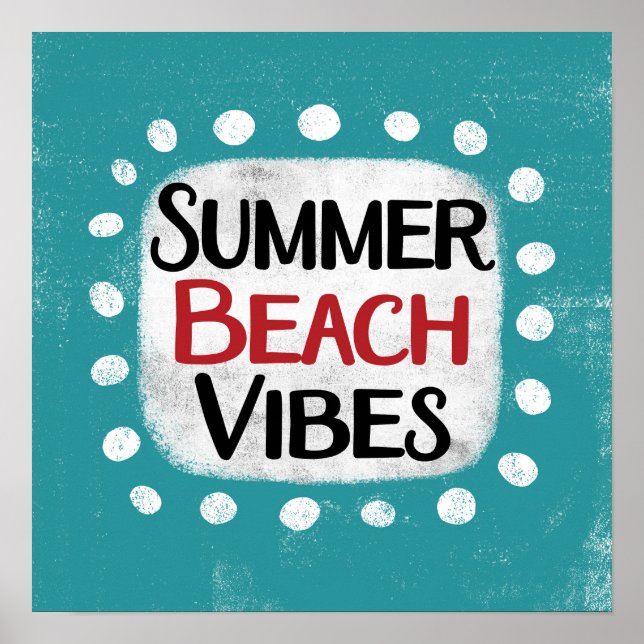 Summer Beach Vibes Poster Wall Art (Frente)