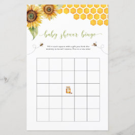 Summer Bingo Sunflower E Honey Chá de fraldas Game