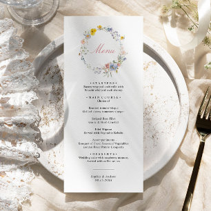 Summer Boho Selvagens Menu Casamento