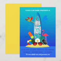Summer Club Beach Party adicione o convite de logo