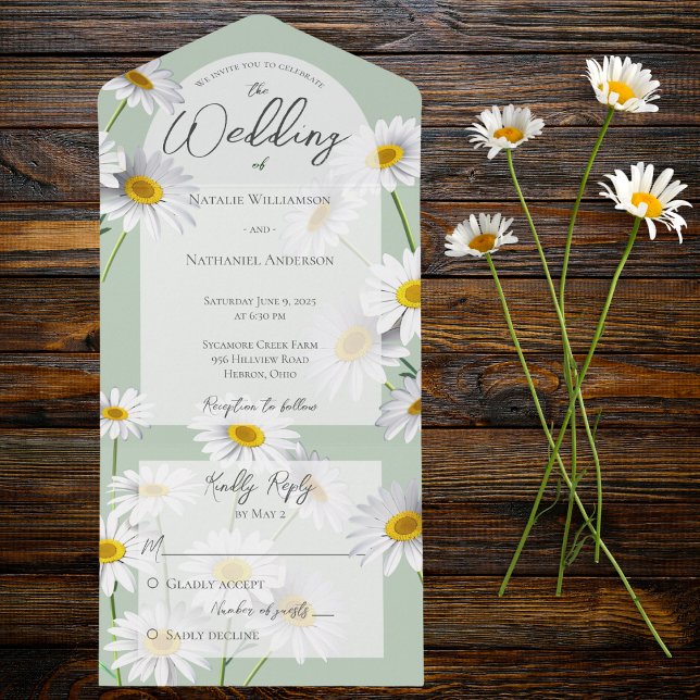Summer Daisies em Sage Green (Criador carregado)