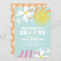 Summer Daisy Flower Retro Way 2 Groovy Birthday