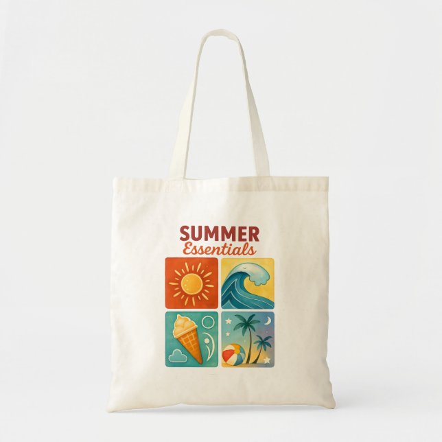 Summer Essentials Bolsa — Retro Beach Vibes (Frente)