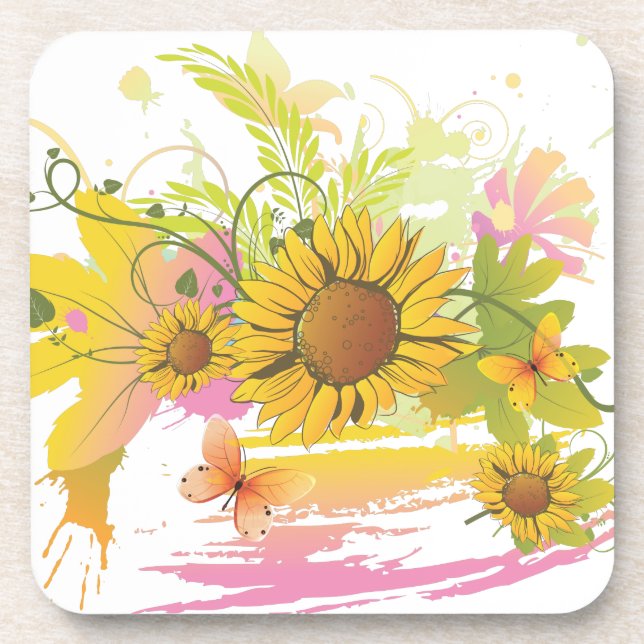 Summer Floral 1A Porta copos (Frente)