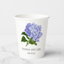 Summer Floral Hydrangea Cups De Papel De Casamento
