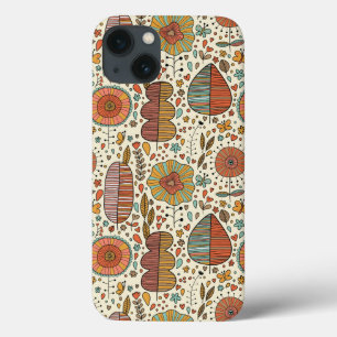 Summer floral pattern made of leaves