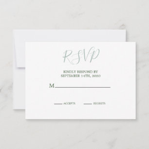 Summer Green Foliage Modern Elegant Weding RSVP