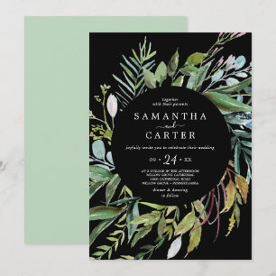 Summer Greenery Convite Casual Preto