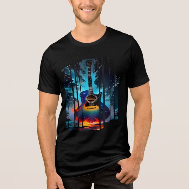 Summer Guitar Guitarist Shirt, Beachy Vibes Sunny  (Frente)