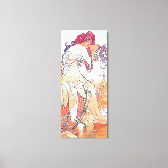 Summer (Quatro Assentos), Alphonse Mucha Canvas Pr (Frente)