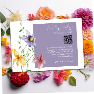 Summer Romantic Floral Meadow Na moda Weding RSVP