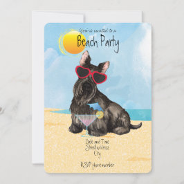 Summer Scottish Terrier Beach Convite de festas