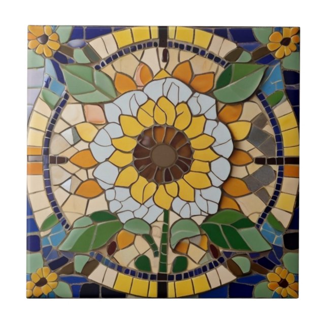 Summer Sunflower Faux Mosaic (Frente)