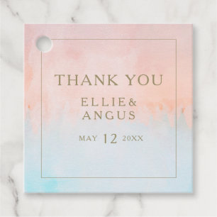 Summer Sunset Watercolor Agradeço as Etiquetas Fav