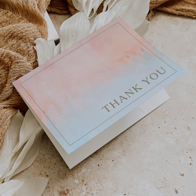 Summer Sunset Watercolor Cartões de agradecimentos (Criador carregado)