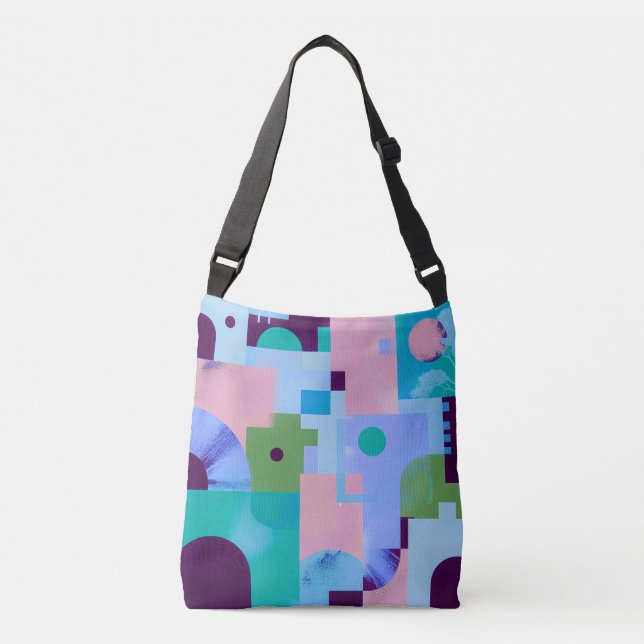 Summer Tropical Floral Tote Bag – Cute Blue Pink B (Frente)