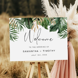 Summer Tropical Leaves Paisagem Boas-vindas