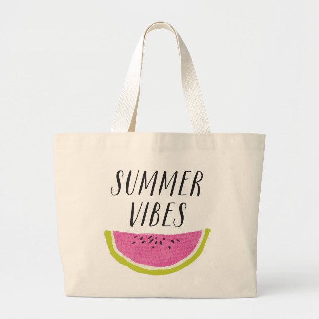 Summer Vibes Bolsa de praia de melancia (Frente)