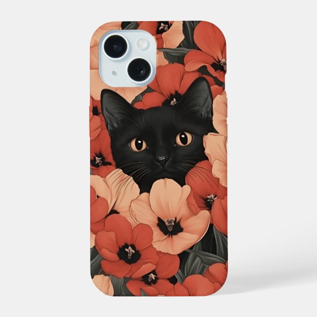 Summer Vibes Personalizados Gato Preto Floral Bran (Verso)