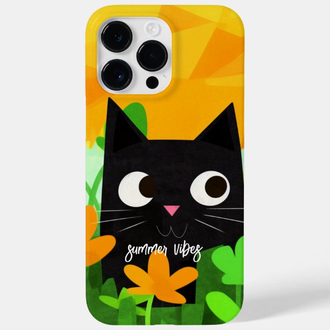 Summer Vibes Personalizados Gato Preto Floral Bran (Verso)