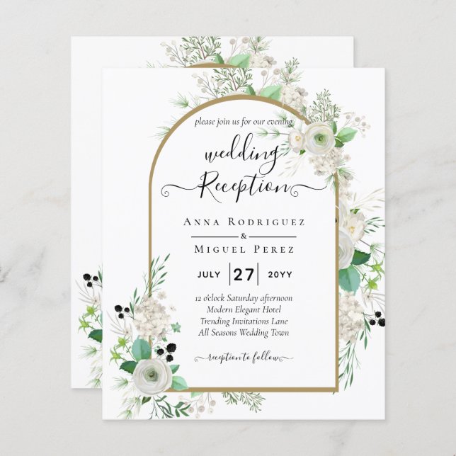 Summer White Roses Emerald Sage Greenerding WEDDIN (Frente/Verso)