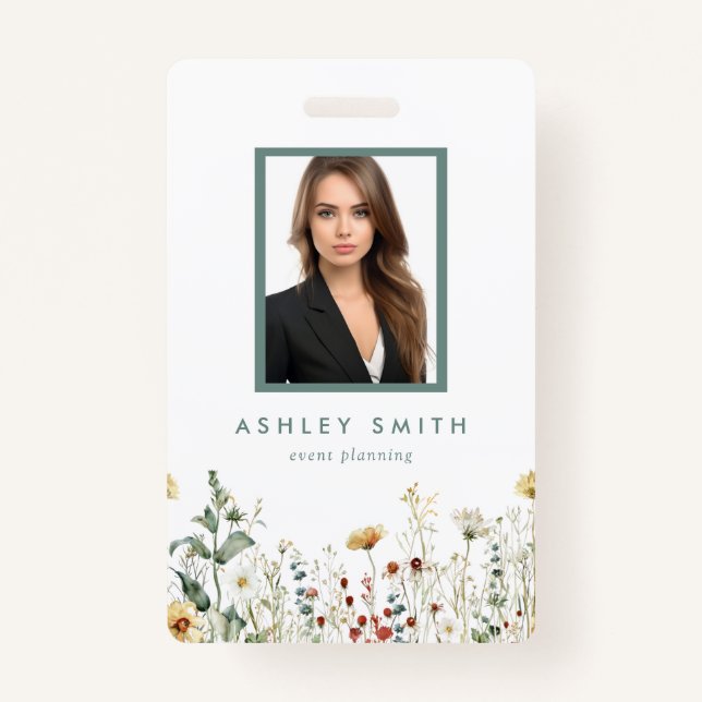 Summer Wildflower Field ID Crachá (Frente)
