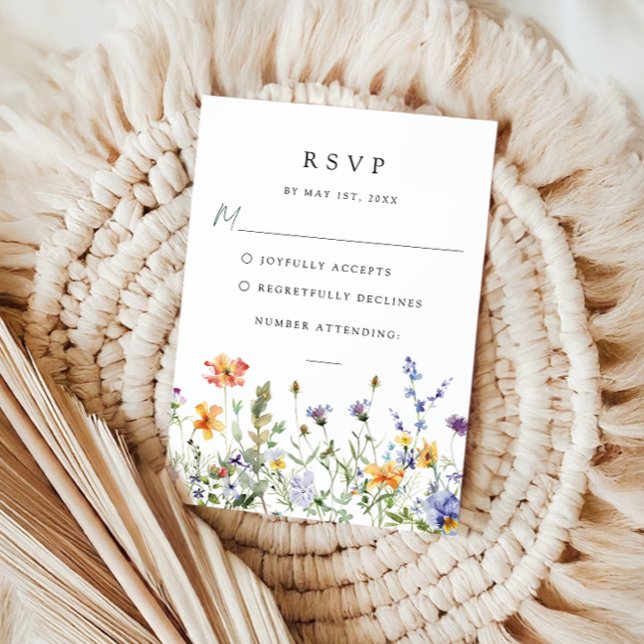 Summer Wildflower Garden Wedding RSVP Card (Criador carregado)