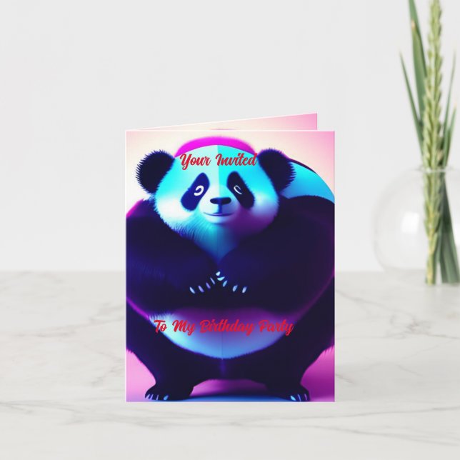 Sumo Panda O Gnasher Bamboo, Convite de Aniversári (Frente)