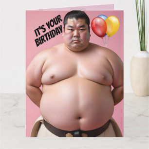 SUMO WRESTLER FUNNY BIRTHDAY BIG GREETING CARTÃO