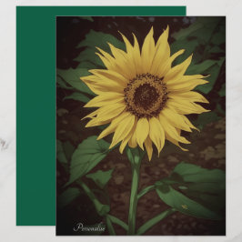Sun Amarelo VibrantePapel Verde em Livro Verde sob