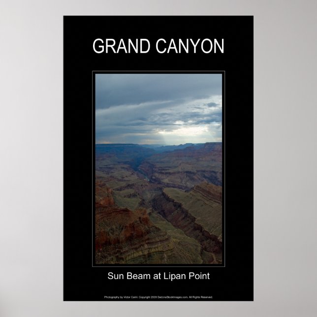 Sun Beam no Lipan Point 4859 Poster preto (Frente)