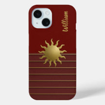 Sun de Ouro radiante no iPhone vermelho / iPad cas