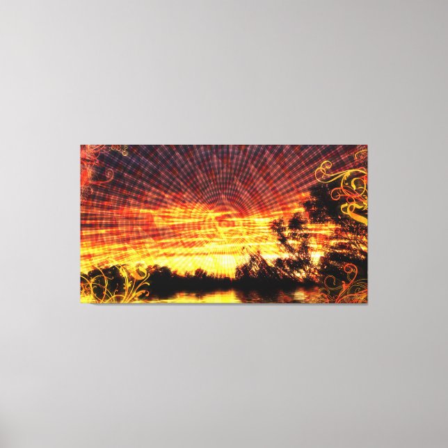 Sun Decor Sunset Fantasy Art Canvas (Frente)