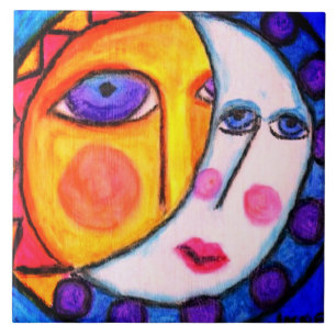 Sun e Moon Abstrato Art