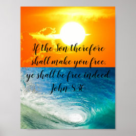 Sun e Poster de água John 8:36 KJV