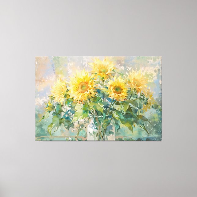 *~* Sun Flowers TV2 Vase Estendido Canvas Impressã (Frente)