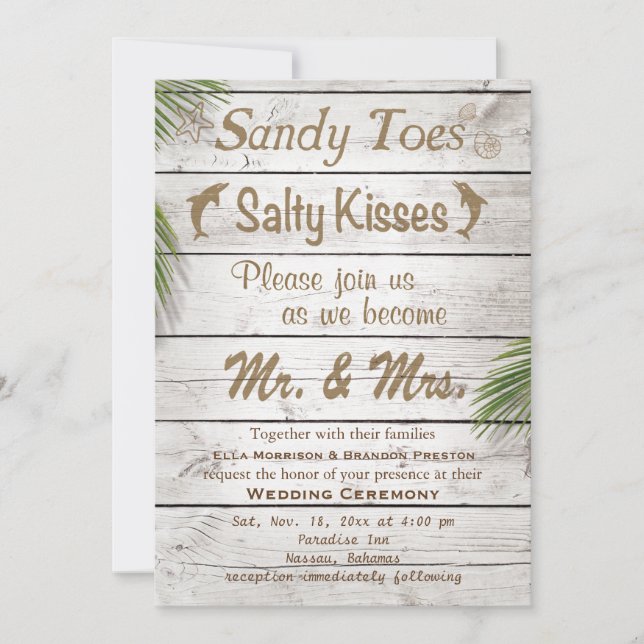 Sun Kissed Sandy Toes Salty Kisses Convite de casa (Frente)
