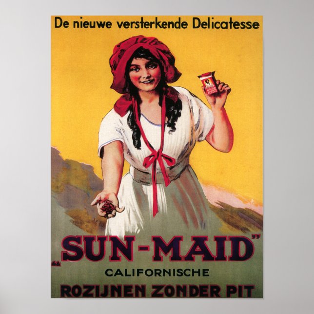 Sun-Maid California Raisin Poster (Frente)