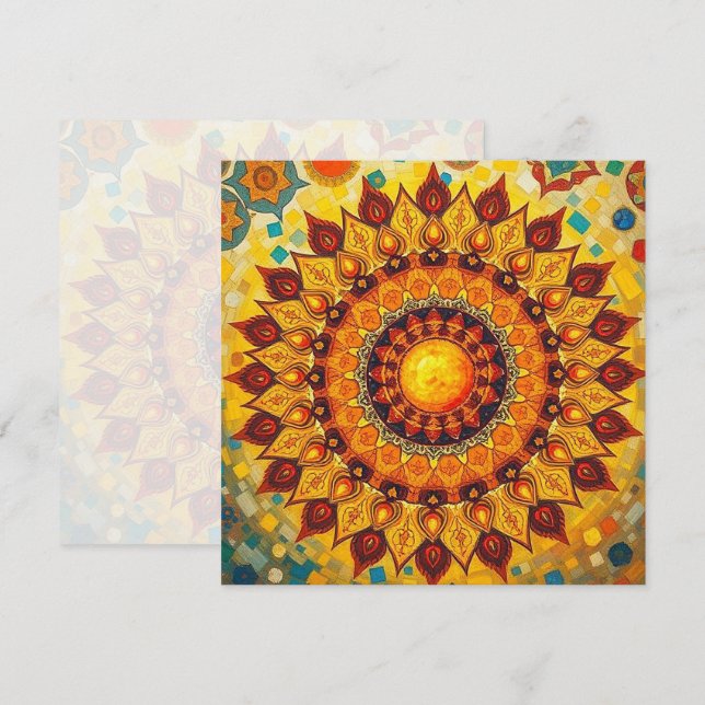 Sun Mandala - Cartão Saudável (Frente/Verso)