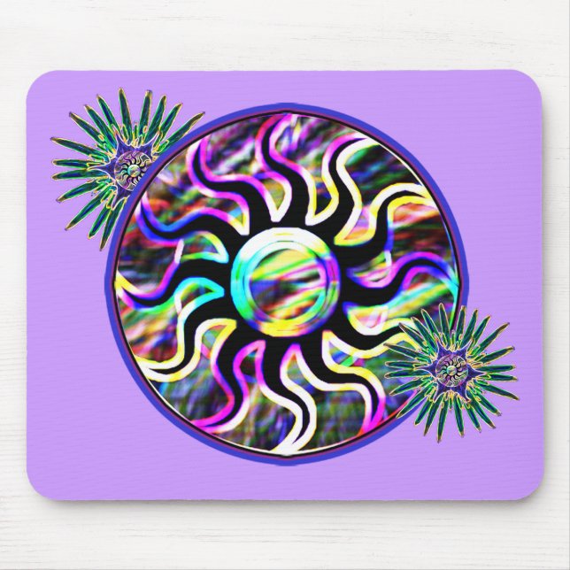 Sun psicadélico e lua Mousepad (Frente)
