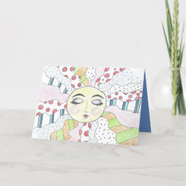 Sun Sonolento - Cartão de Nota Dobrado